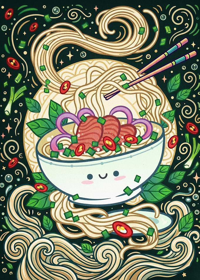 Ramen Bowl Cute Japanese Food Art