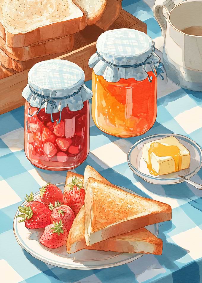 Cozy Breakfast Picnic with Jam