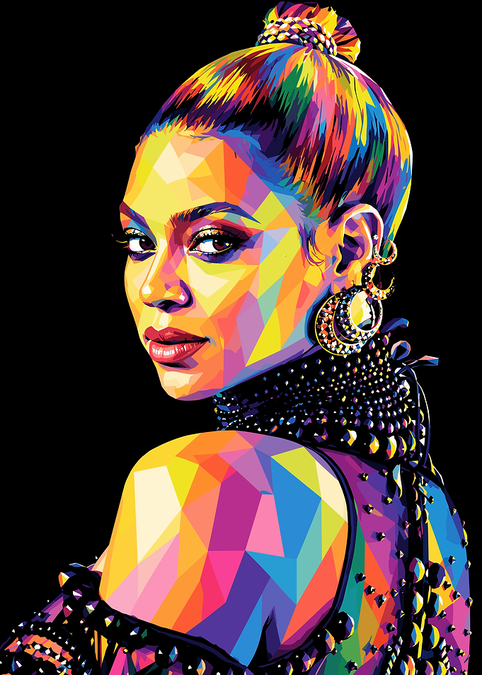 Beyoncé Geometric Pop Art Portrait