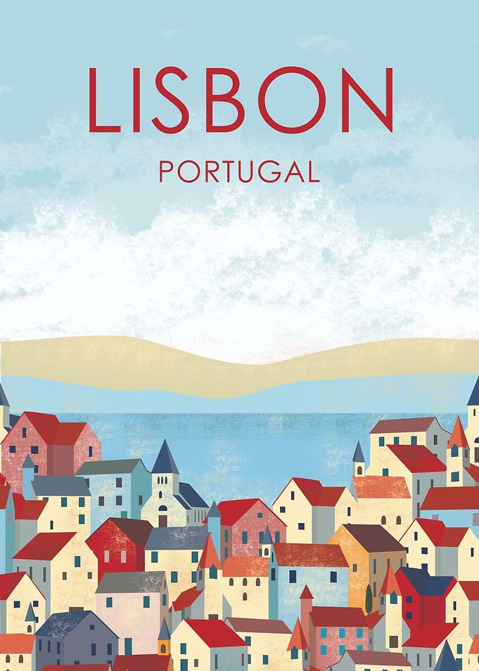 Lisbon Portugal Travel Poster