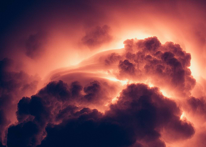 Fiery Storm Clouds at Sunset