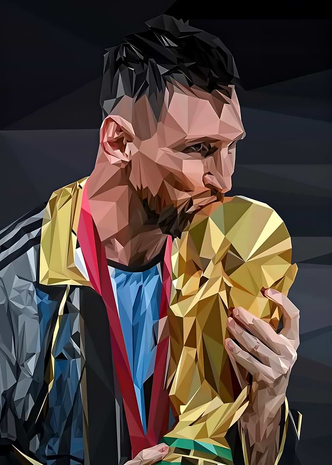Lionel Messi Low Poly World Cup
