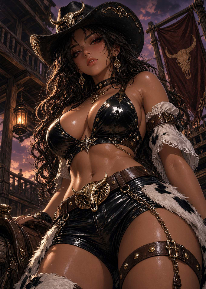 Sexy Cowgirl in Western Setting