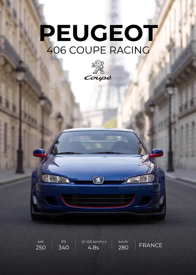 Peugeot 406 Coupe Racing Poster