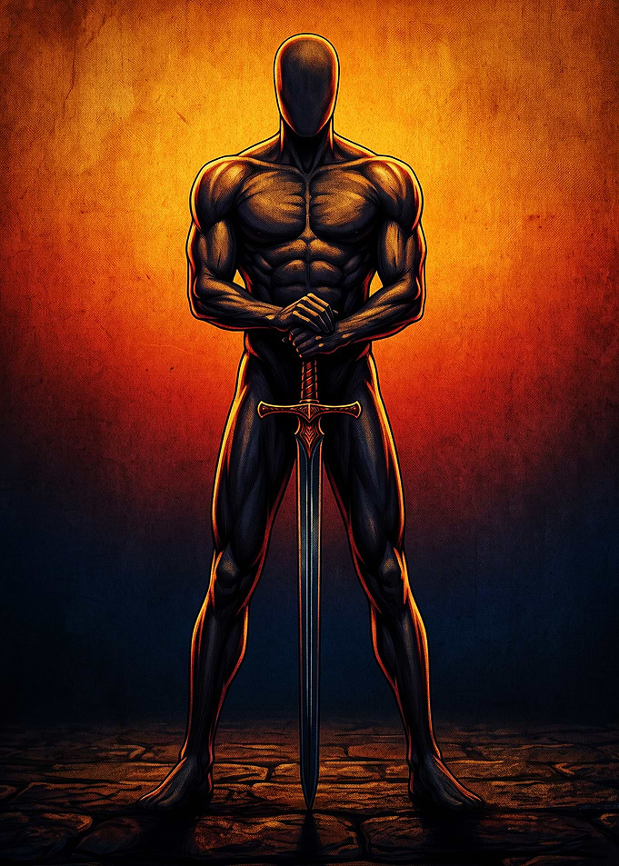 Faceless Warrior with Sword