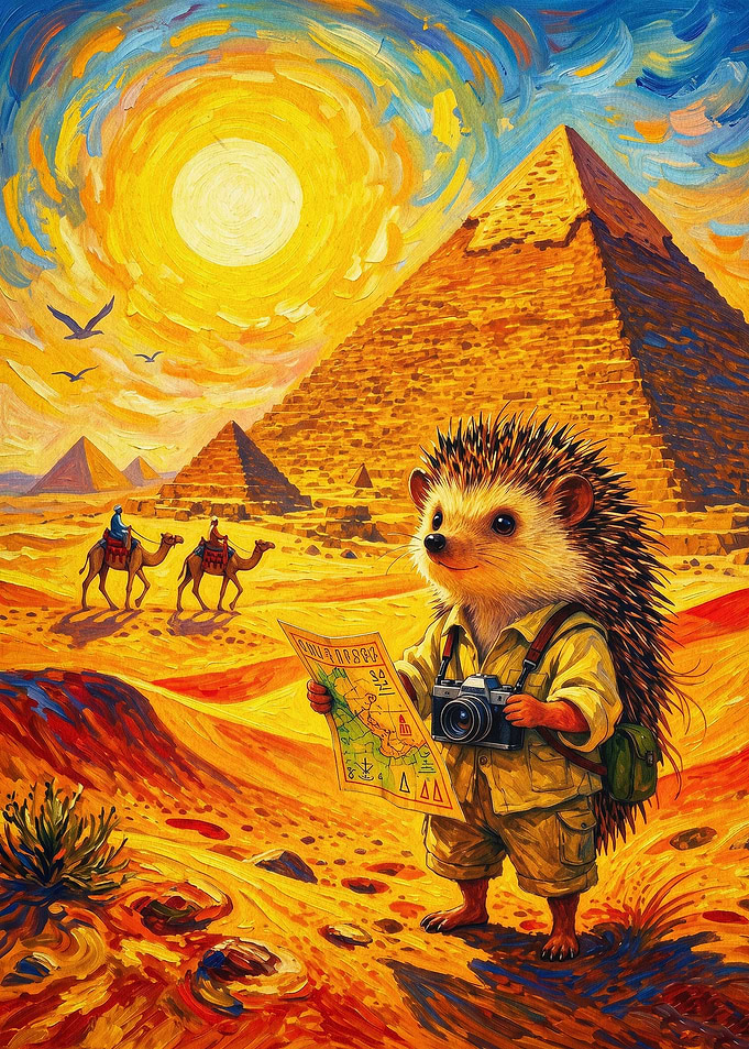 Hedgehog Egypt Pyramids Impressioni