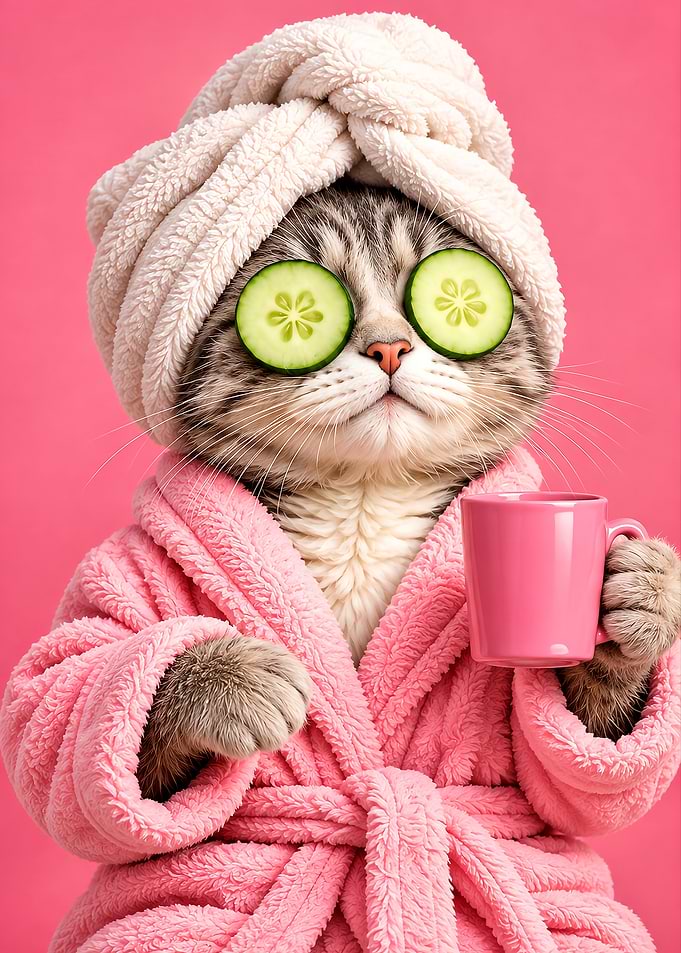 Cat in Spa Day Robe