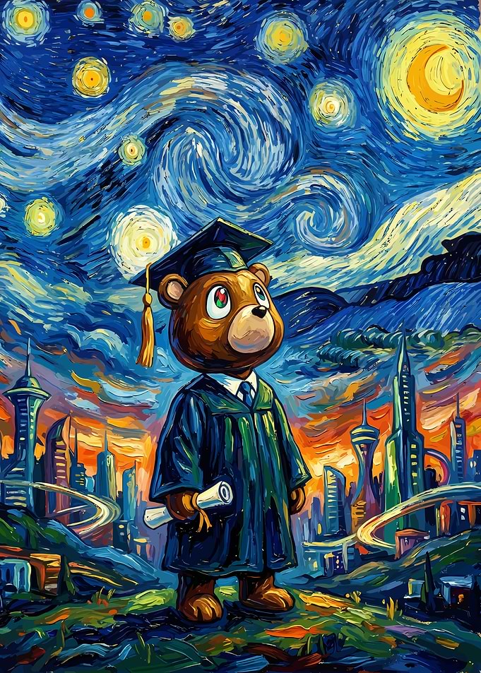 Kanye West Graduation Bear Starry Night