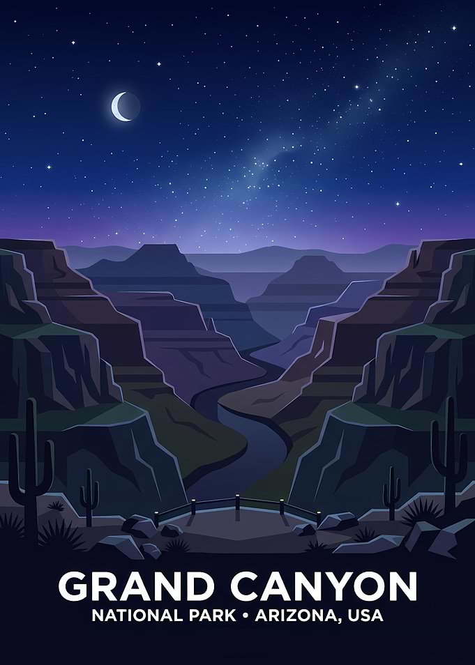 Grand Canyon National Park Night Poster