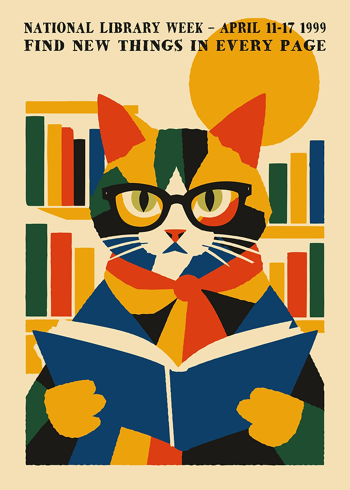 National Library Week 1999 Cat Poster