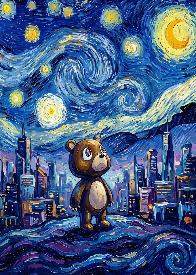 Kanye West Graduation Bear Starry Night