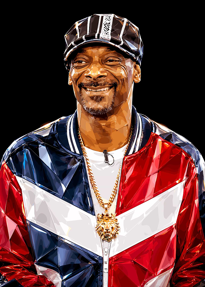 Low Poly Portrait of Snoop Dogg