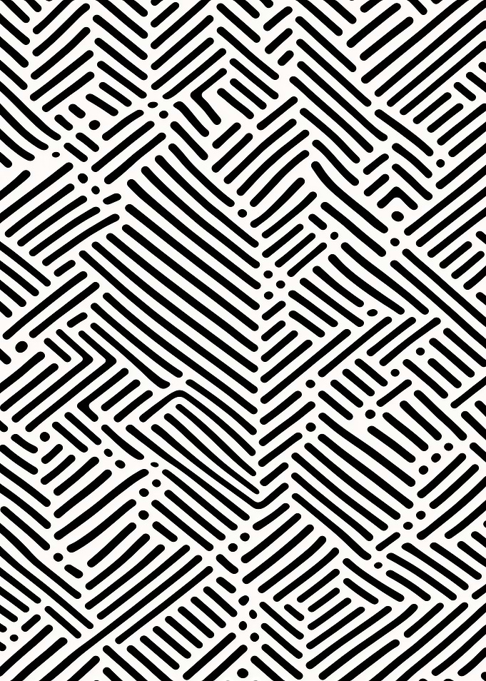 Black and White Geometric Line Pattern
