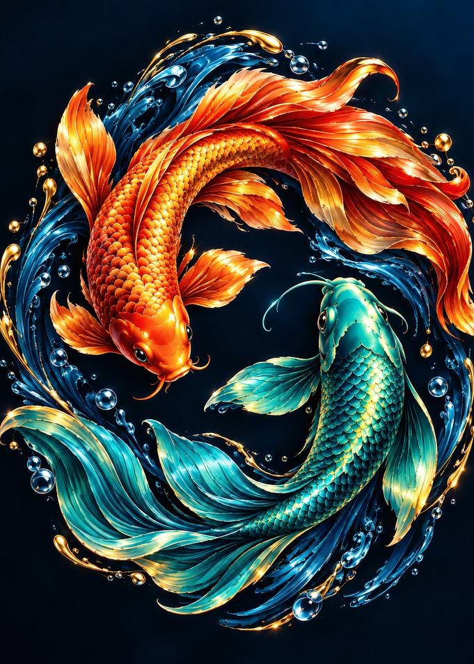 Yin Yang Koi Fish Art
