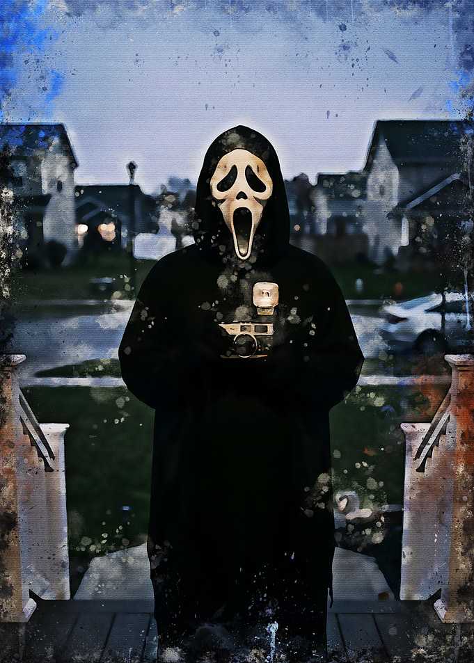 Ghostface Holding a Vintage Camera