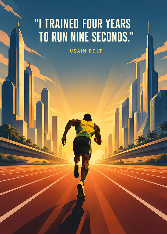 Usain Bolt Inspirational Running Poster