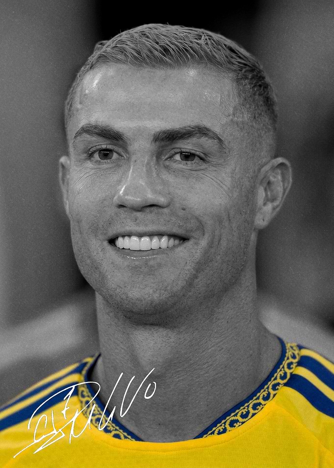 Cristiano Ronaldo Portrait with Signature