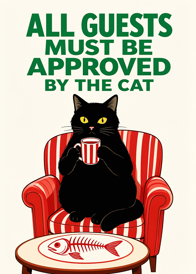 Cat Guest Approval Sign