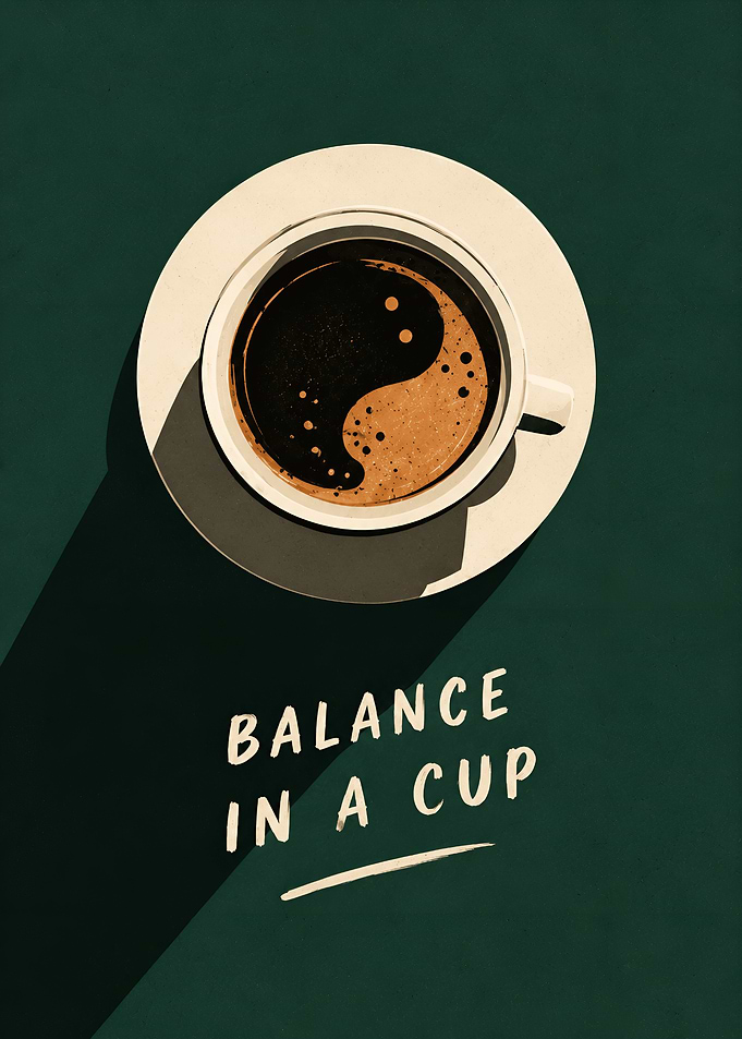 Balance in a Cup Coffee Art