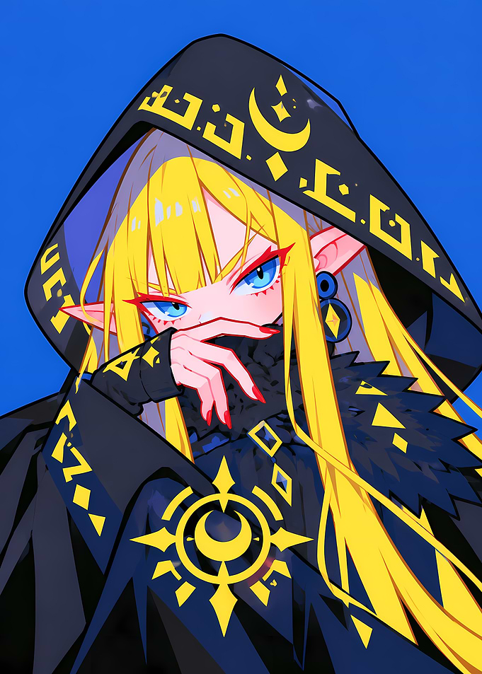 Anime Elf Mage with Yellow Hair