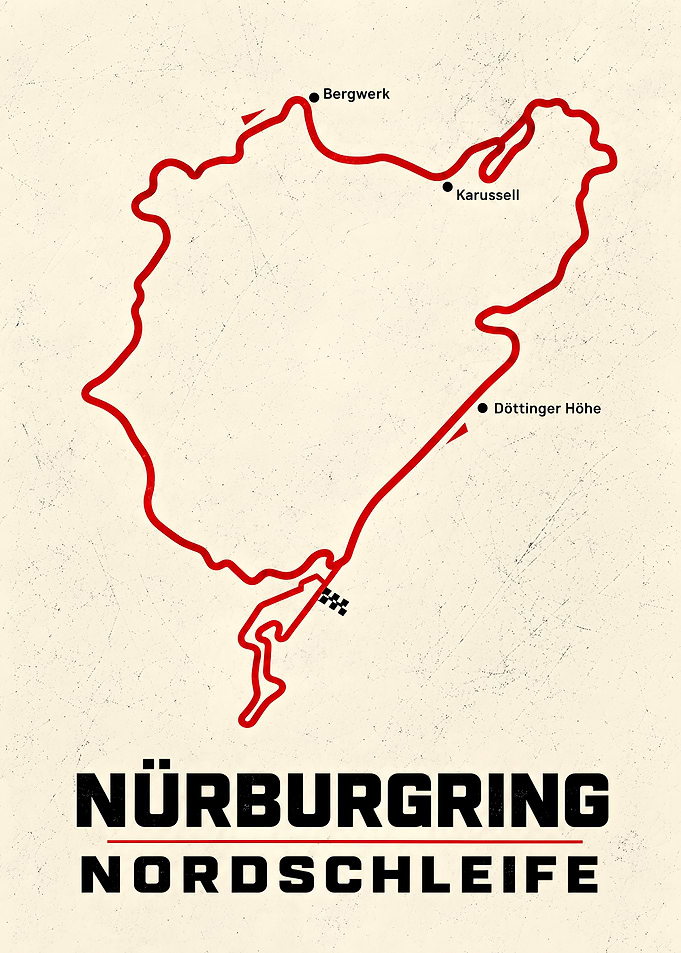 Nürburgring Nordschleife Track Map Poster
