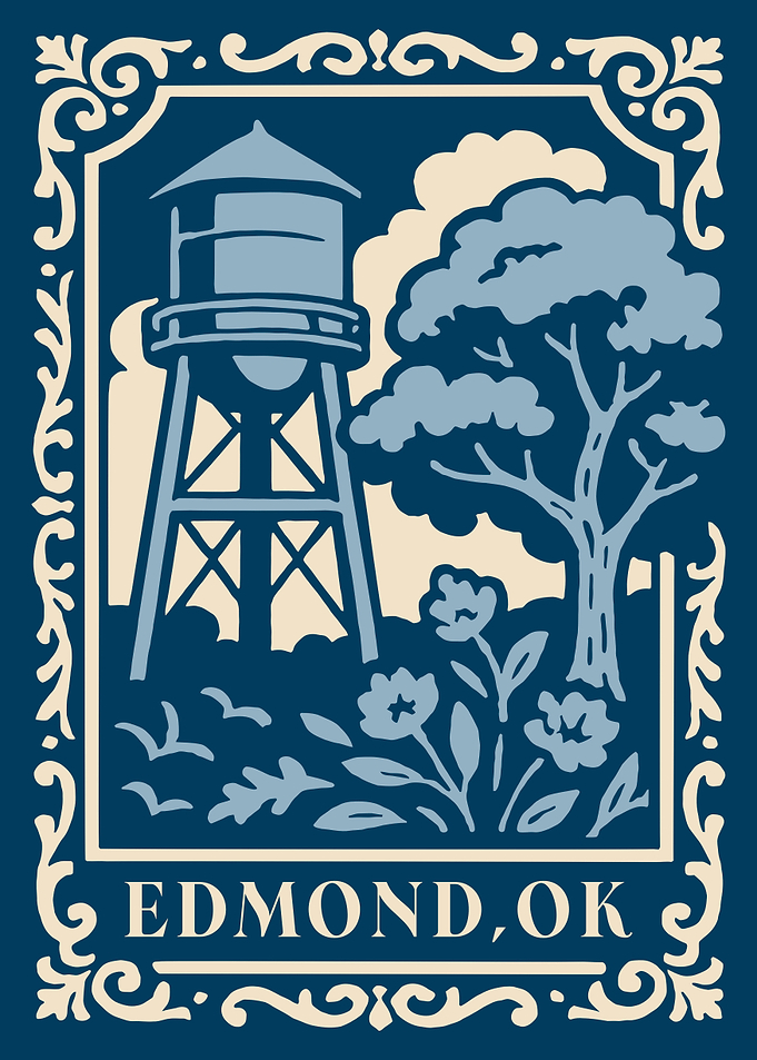 Edmond Oklahoma Water Tower Illustration