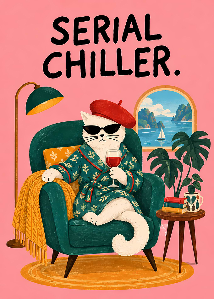 Serial Chiller Cat Illustration