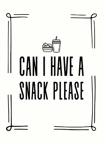 Funny Minimalist Snack Foodie Humor Kitchen Wall Art