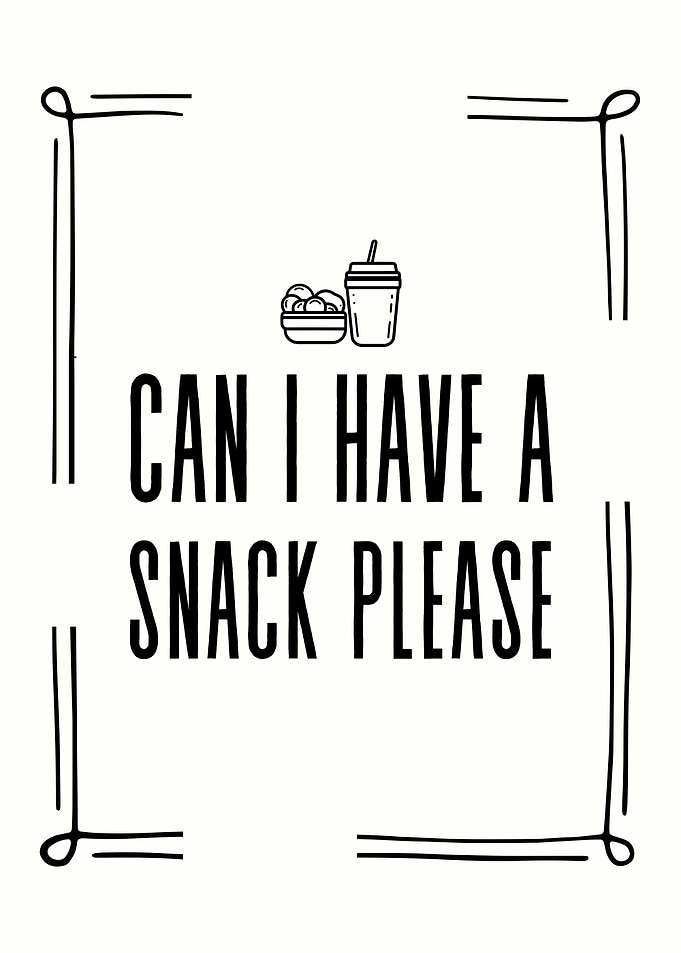 Funny Minimalist Snack Foodie Humor Kitchen Wall Art