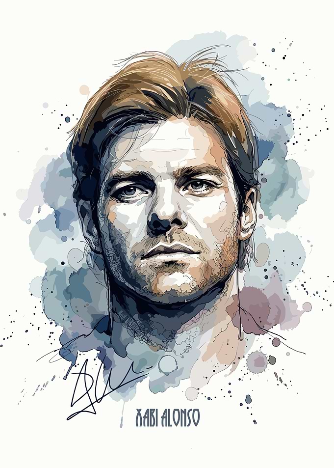 Xabi Alonso Watercolor Portrait Art