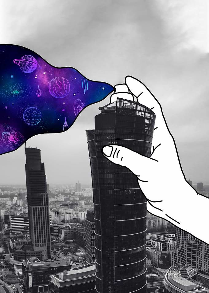 Spray Painting the Universe onto Cityscape