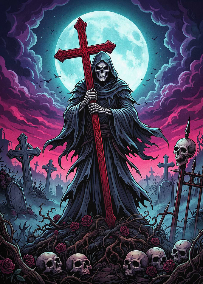 Grim Reaper Cross Dark Fantasy