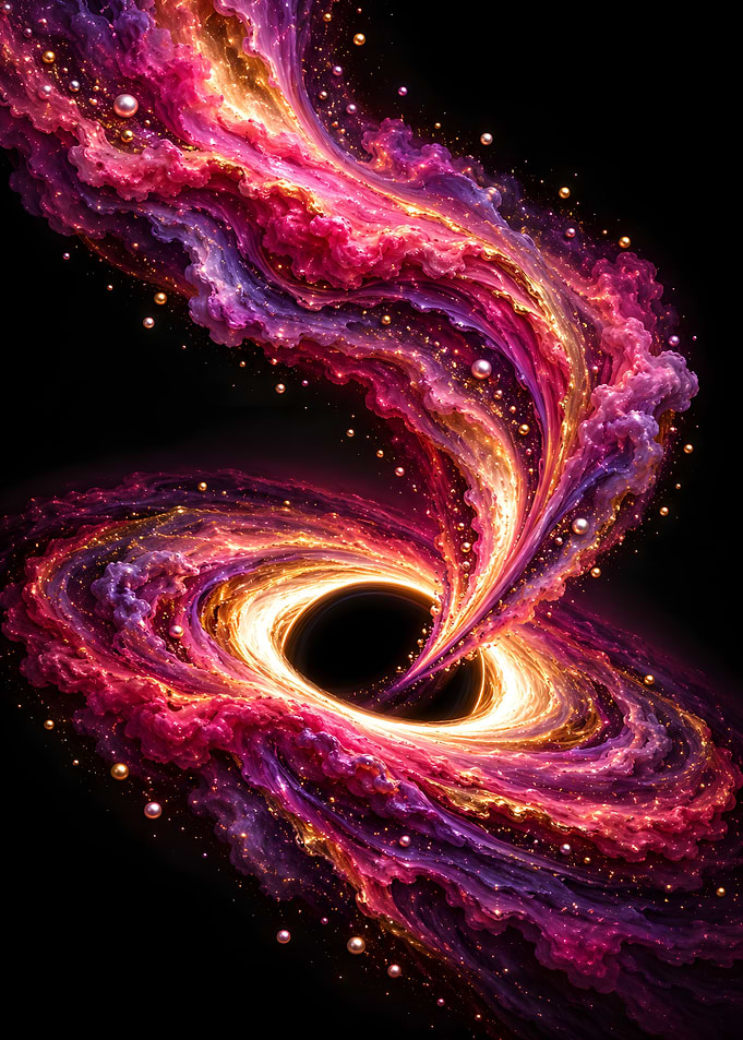 Vibrant Cosmic Black Hole Swirl