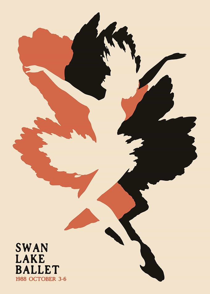 Vintage Swan Lake Ballet Poster