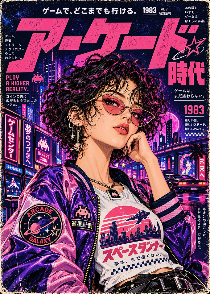 Retro 1980s Arcade Gaming Magazine Cover