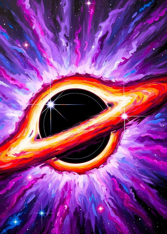 Vibrant Artistic Black Hole Illustration