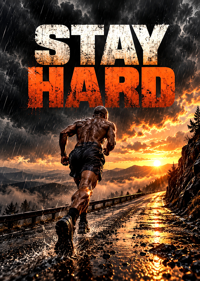David Goggins Stay Hard Motivational Running Poster