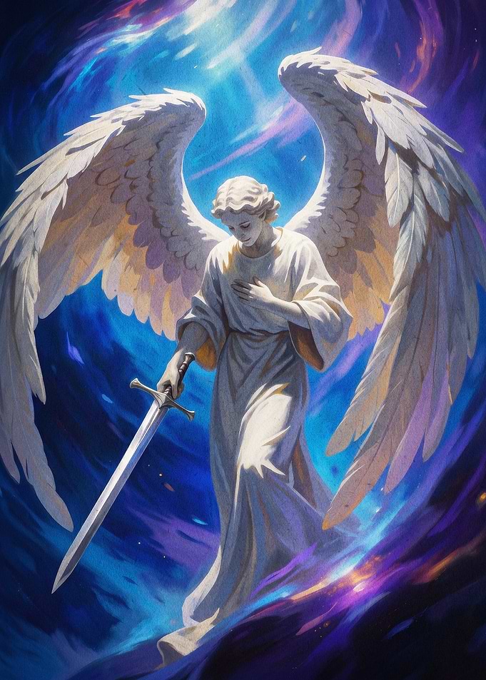 Angel Sword Cosmic Fantasy Poster