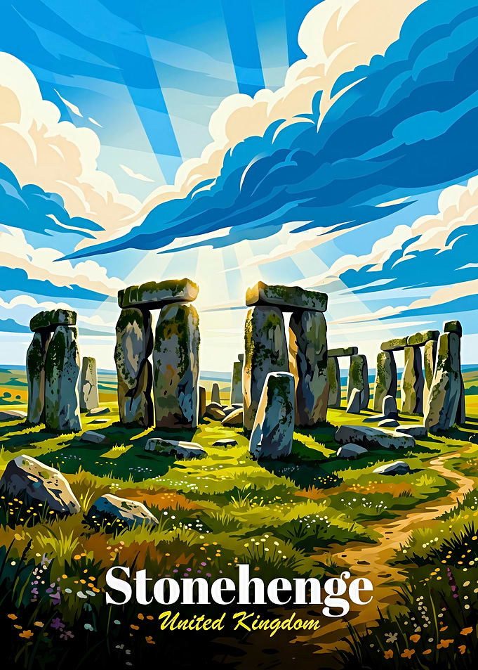 Stonehenge Travel Poster Art