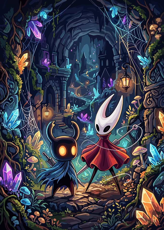 The Knight and Hornet in Crystal Peak