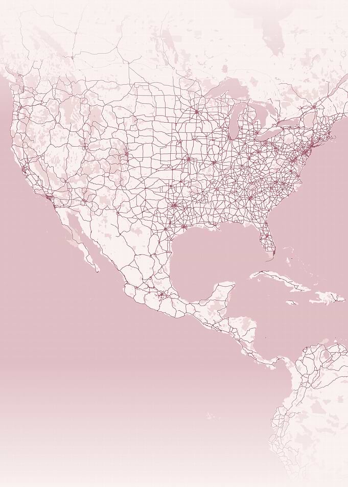 North American Transportation Network Map