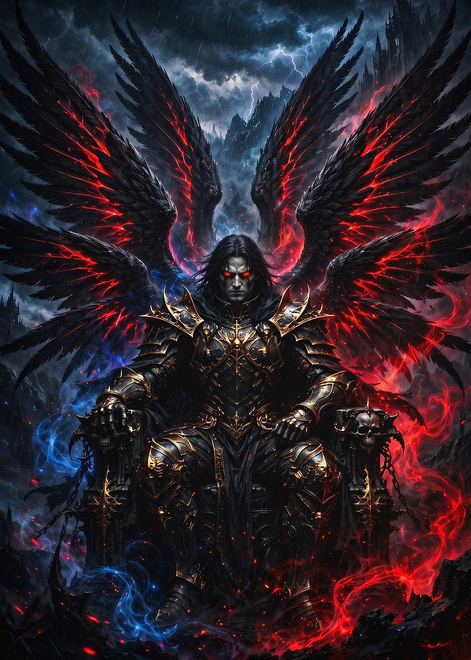 Dark Angel Throne Fantasy Art