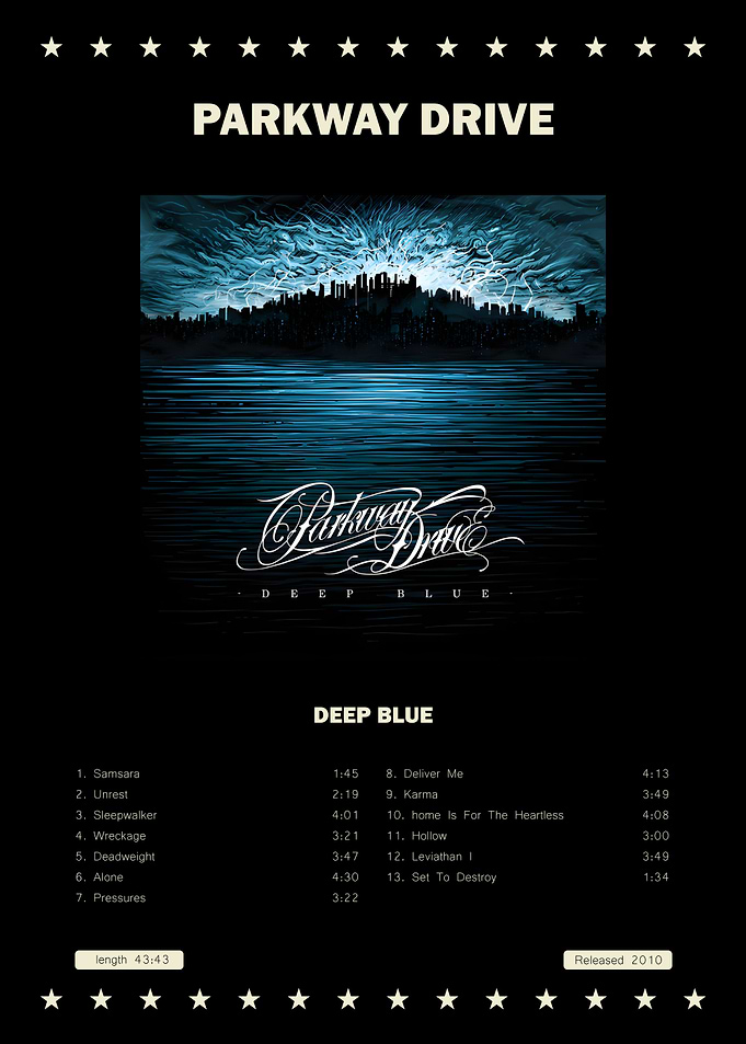 Parkway Drive Deep Blue Album Poster