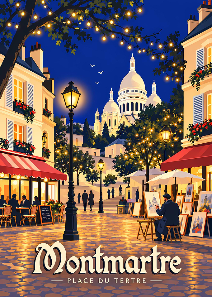 Montmartre Place du Tertre Paris Poster