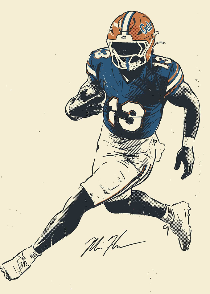 Florida Gators Football Player Illustration