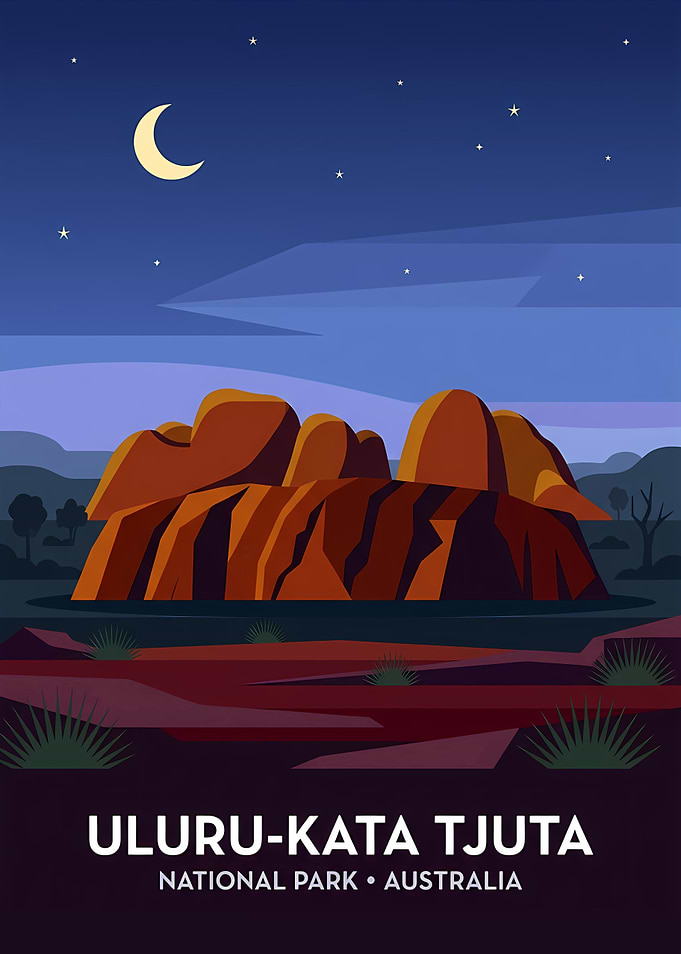 Uluru-Kata Tjuta National Park Travel Poster
