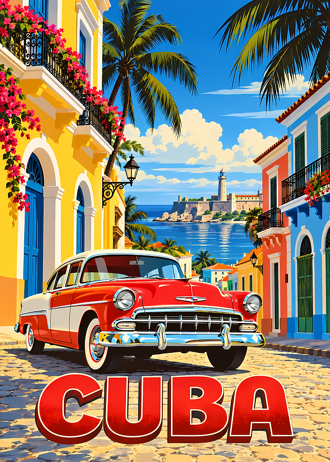 Vintage Cuba Travel Poster