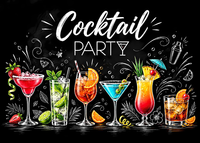 Cocktail Party Chalkboard Art