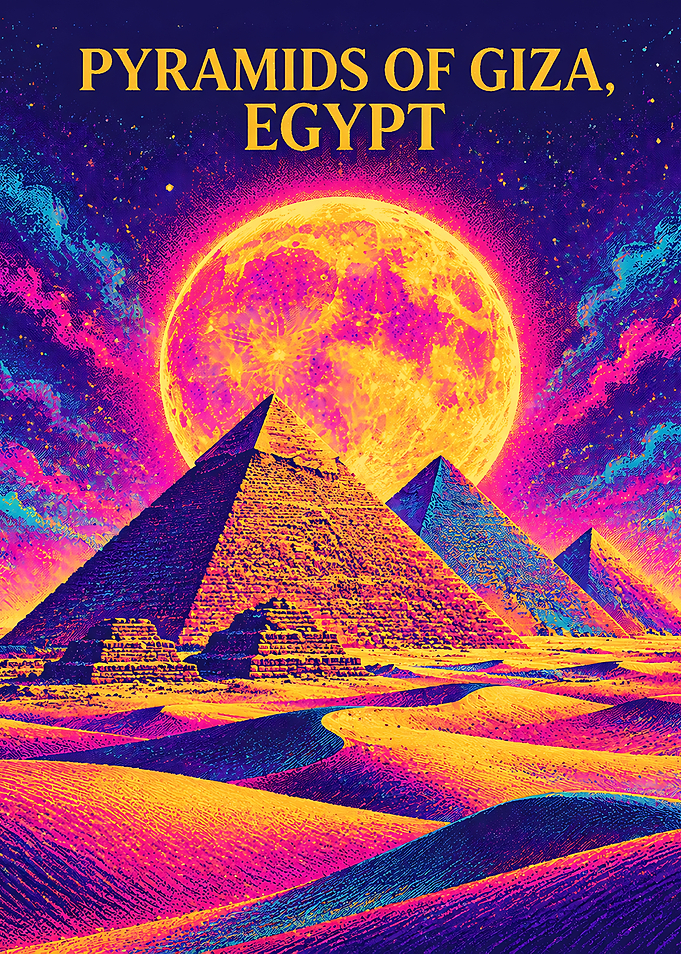 Psychedelic Pyramids of Giza Poster