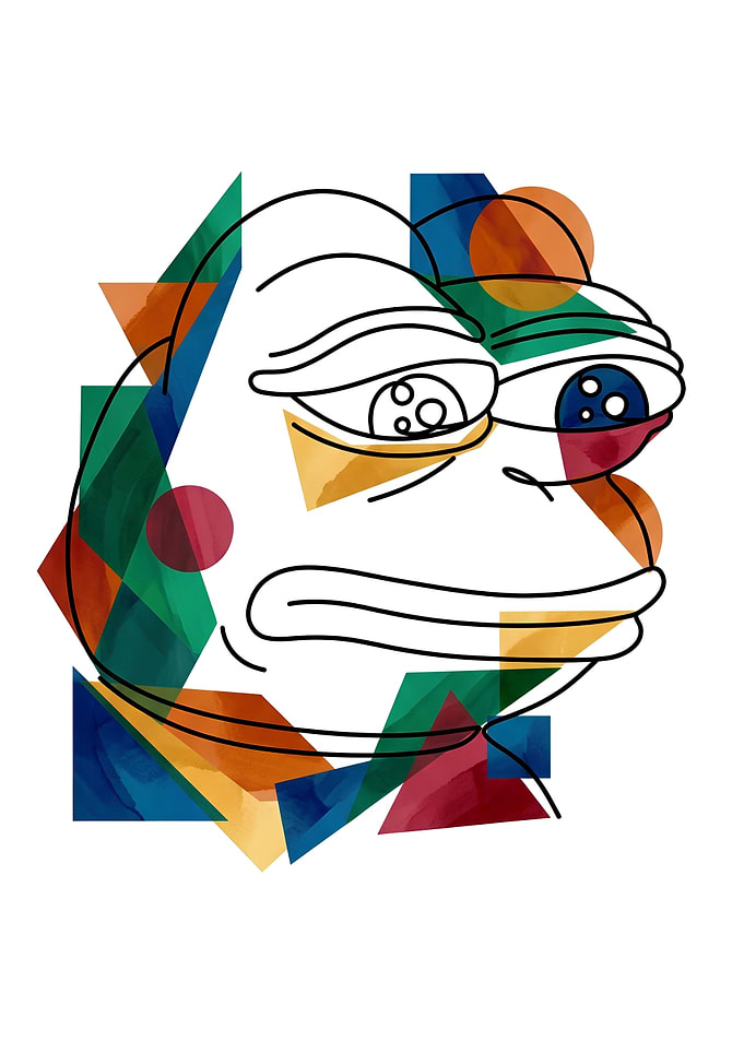 Abstract Pepe the Frog Line Art